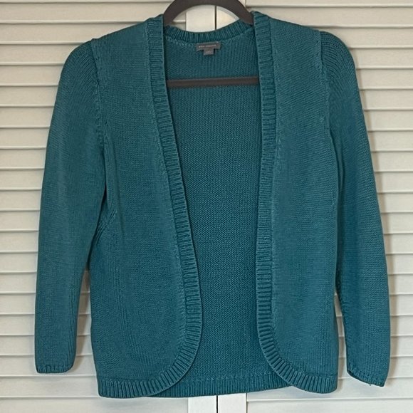 Ann Taylor open cardigan sweater shrug teal women medium - Picture 1 of 9